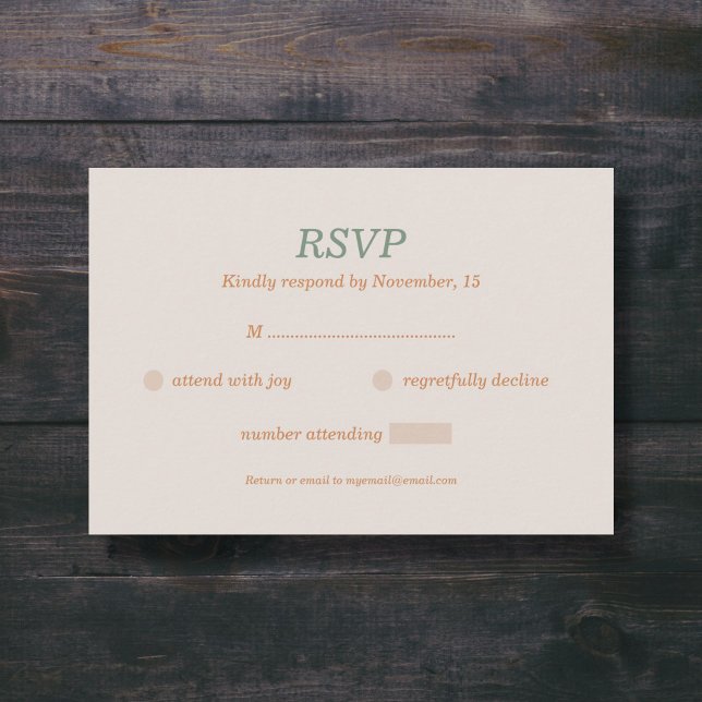 Carte RSVP Wreath & Mariage de automne (Wreath & Fall Wedding RSVP Card - Front)