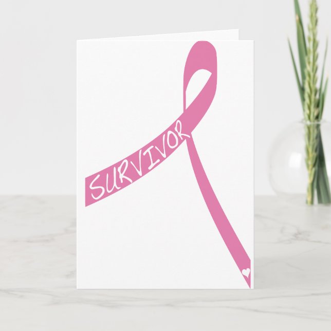 Carte ruban de survie au cancer du sein (Devant)