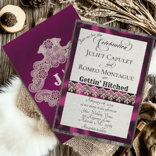 Carte Ruban & Dentelle Gettin 'Hitched - Plum