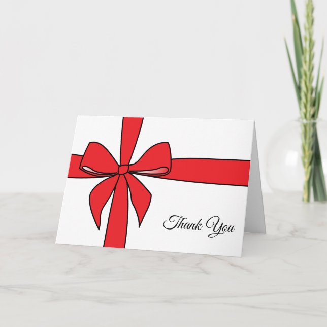 Carte ruban enveloppé merci (Devant)