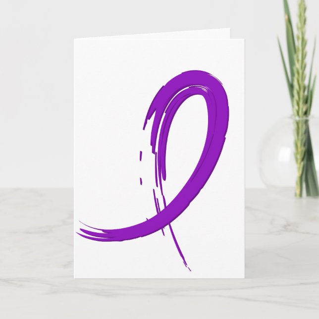 Carte Ruban pourpre du cancer pancréatique A4 (Devant)