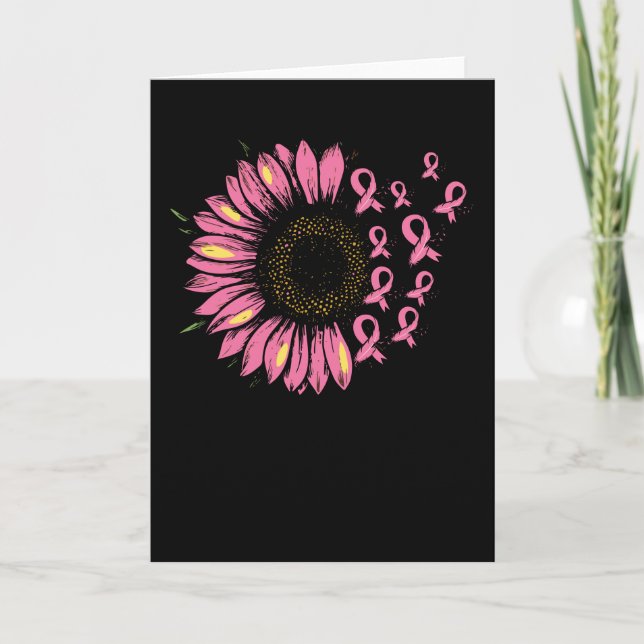 Carte Rubans contre le Cancer avec Tournesol (Devant)