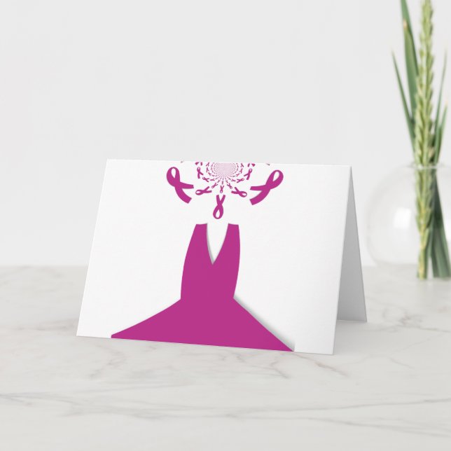 Carte Rubans rose Cancer du sein Sensibilisation Art Imp (Devant)