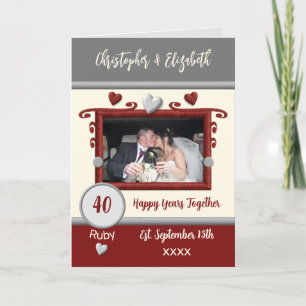 Carte Ruby 40e anniversaire ajouter des noms de photo gr