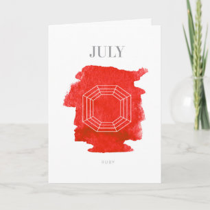 Carte Ruby Birthstone Juillet Anniversaire