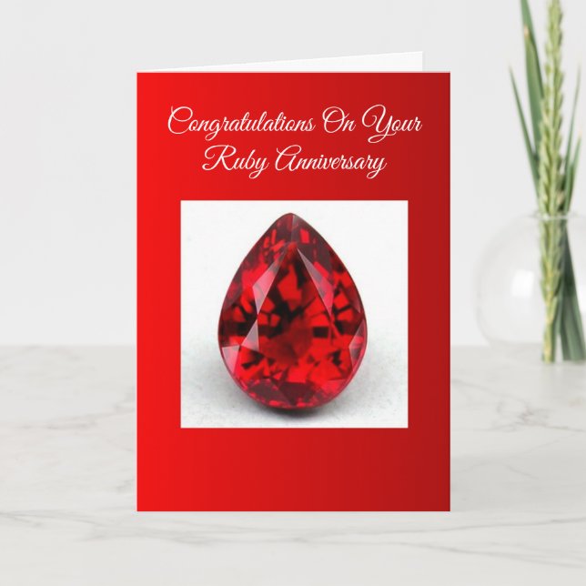 Carte Ruby Personnalisé 40e anniversaire de Mariage (Devant)