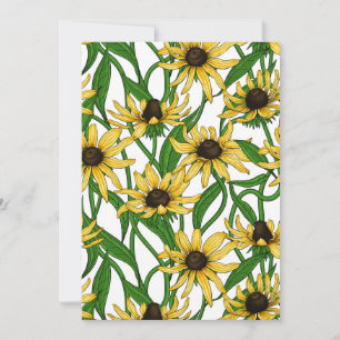 Carte Rudbekia jaune sur blanc