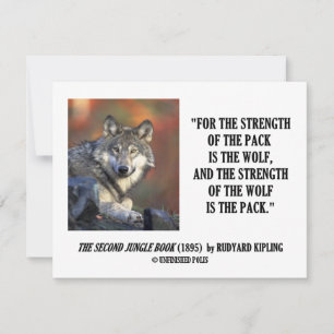 Carte Rudyard Kipling Force De La Citation De Loup Pack