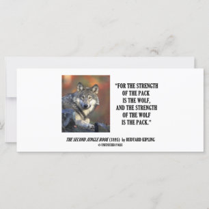 Carte Rudyard Kipling Force De La Citation De Loup Pack