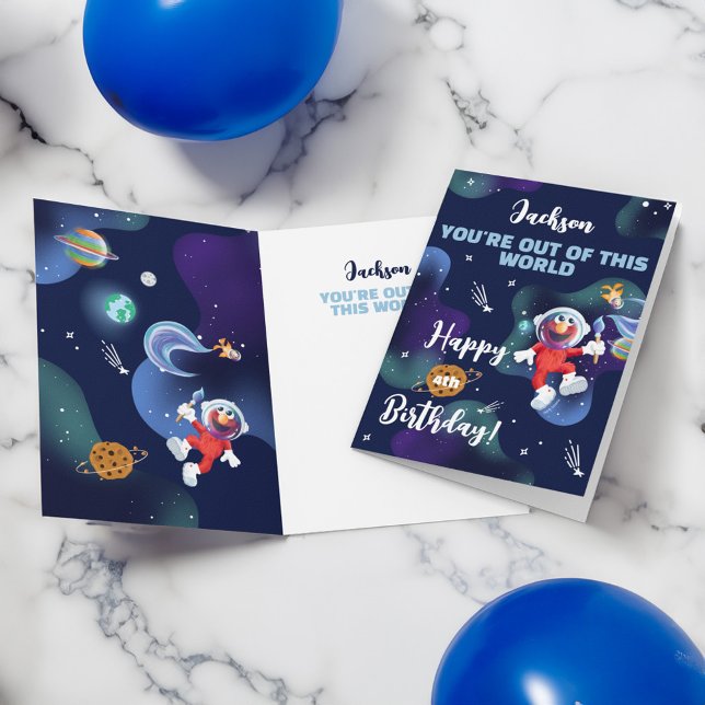 Carte Rue Sésame | Elmo - Anniversaire hors du monde (Sesame Street | Elmo - Out of This World Birthday Card)