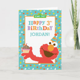 Carte Rue Sésame | Elmo - Cupcake & Confetti Anniversair