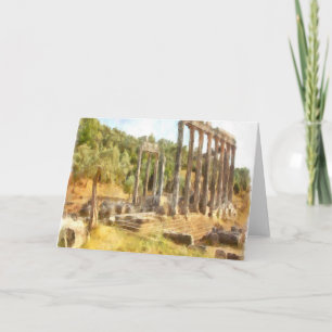 Carte Ruines tombées d'Euromos, Aquarelle Turkiye