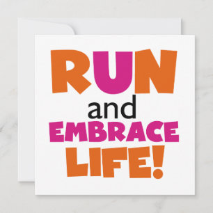 Carte Run and Embrassez Life Orange Pink