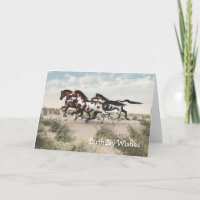 Run Like the Wind - Galloping Horses Birthday Card