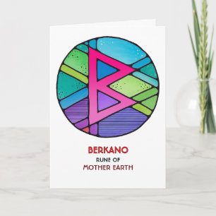 Carte Rune Berkano - Mère Terre - Art Nouveau