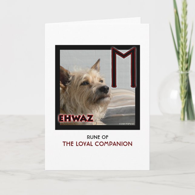 Carte Rune Ehwaz - Compagnon Loyal - Chien Fidèle (Devant)