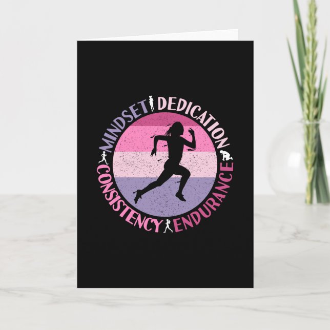 Carte Running Mindset - Citation d'endurance de la fille (Devant)