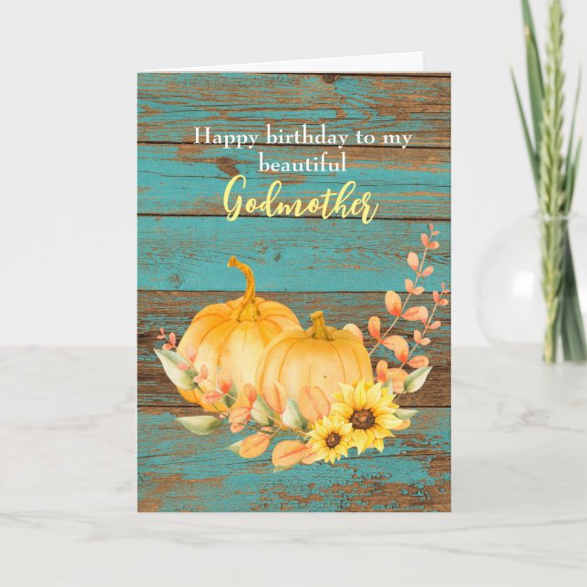 Carte Russe Citrouille tournesol automne Anniversaire Go (Devant)