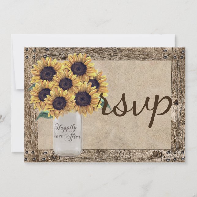 Carte Russe Pays Grange Mariage Tournesol Mason Jar (Devant)