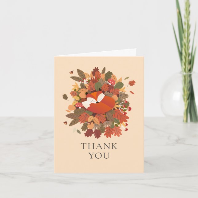 Carte Russe Woodland Fox Cub Merci (Devant)