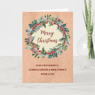 Carte Russe Wreath Godgirl et Noël de famille