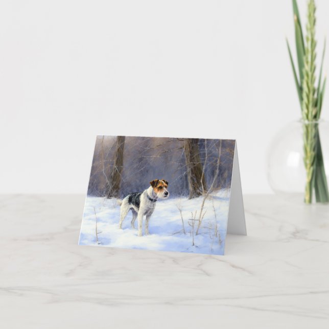 Carte Russell Terrier Laisser neiger Noël (Devant)