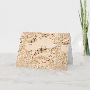 Carte Rustic Antique Musical Notes