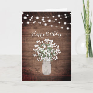 Carte Rustic Baby's respire Mason Jar Anniversaire