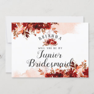 Carte Rustic Beauty Floral Be My Jr Bridesmaid Propositi