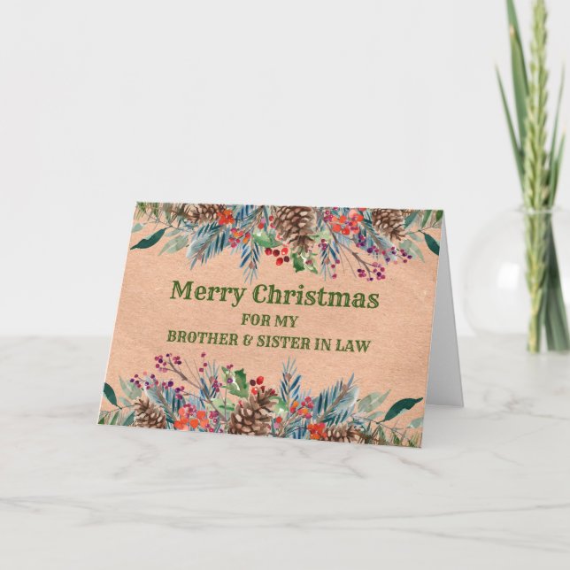 Carte Rustic Brother & Soeur en droit Noël (Devant)