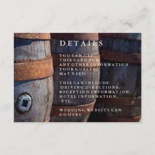Carte Rustic Country Vineyard Vine Barrel Details