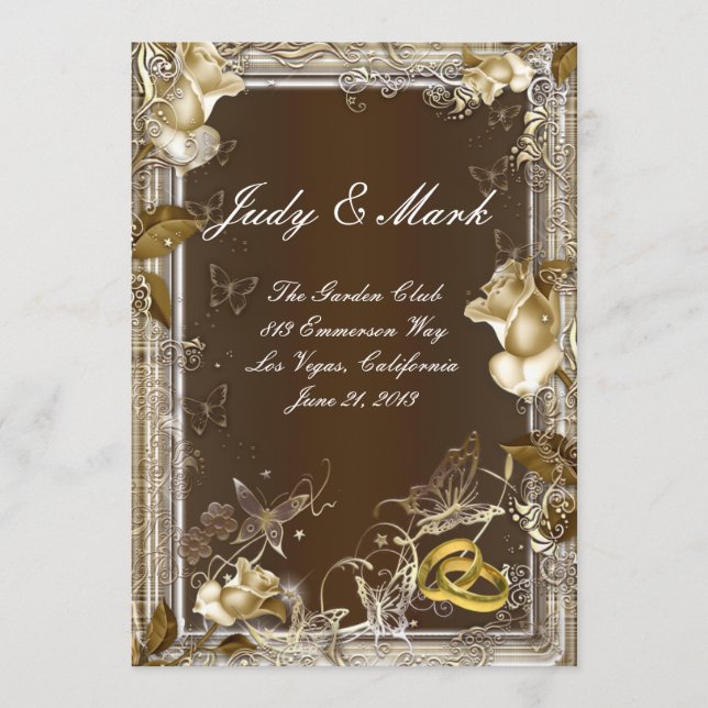 Carte Rustic Elegance Rose blanche (Devant)