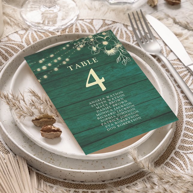 Carte Rustic Emerald Green Mariage (Créateur téléchargé)