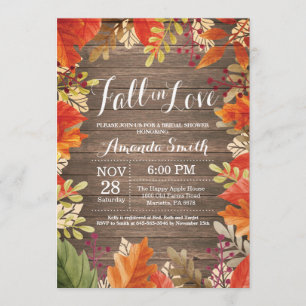 Carte Rustic Fall Bridal Shower Invitation Card