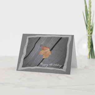 Carte Rustic Fall Leaf Joyeux anniversaire