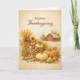 Carte Rustic Farmhouse Happy Thanksgiving Harvest 