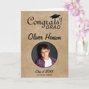 Carte Rustic Félicitations Grad Grad Graduation Photo