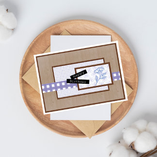 Carte Rustic Floral Purple