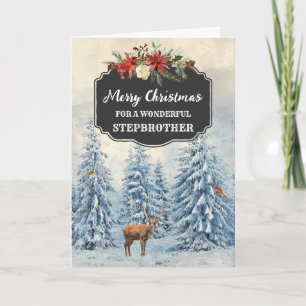 Carte Rustic Forest Stepbrother Joyeux Noël