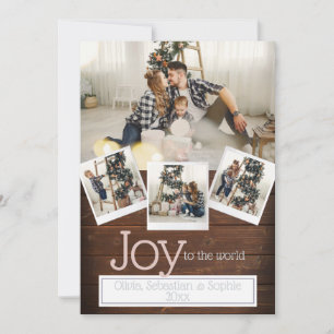 Carte Rustic Holiday Modern 4 Cadre photo
