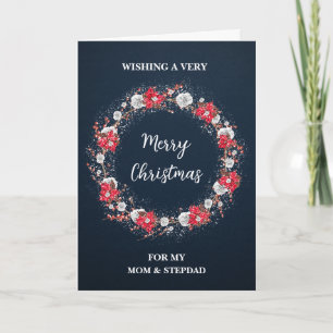 Carte Rustic Mom and Stepdad Joyeux Noël