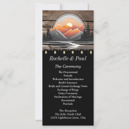 Carte Rustic Mountain Valley Forest Sunset Mariage