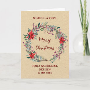 Carte Rustic Nephew et sa femme Joyeux Noël