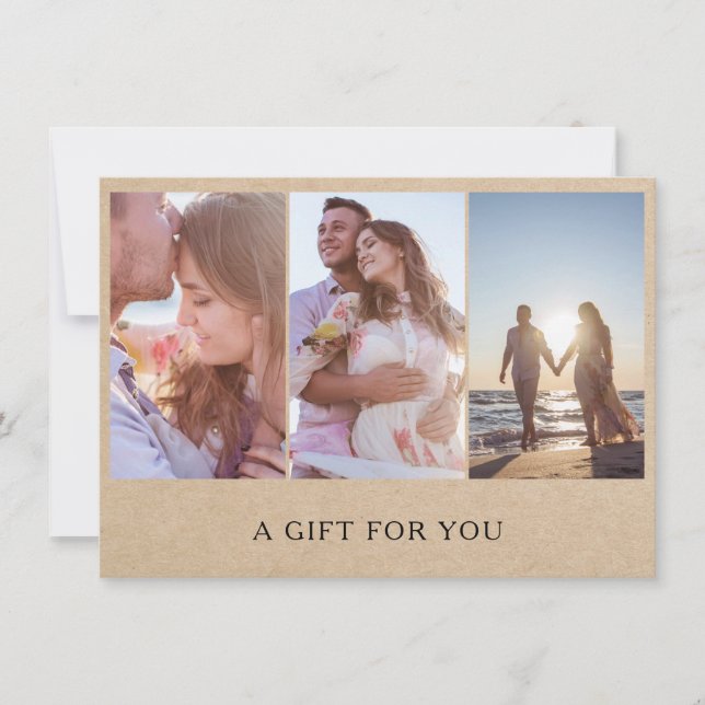 Carte Rustic Photo Collage Photographie Certificat Cadea (Devant)