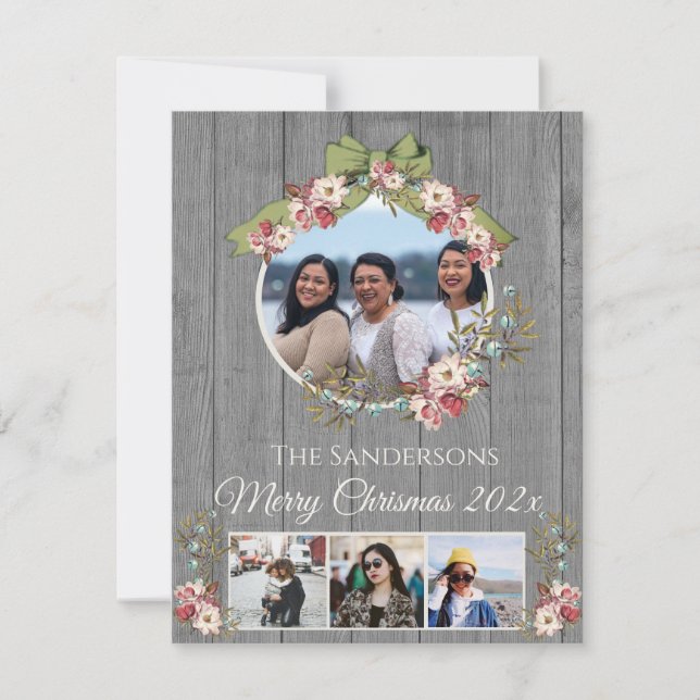 Carte Rustic Romantic Holiday 4 Photo collage Noël (Devant)