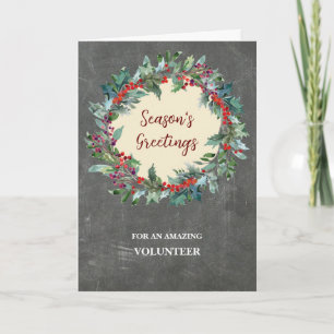 Carte Rustic Volunteer Christmas Holiday Card