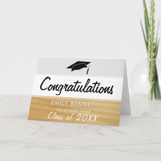 Carte Rustic Wood Graduate Félicitations Graduation (Devant)