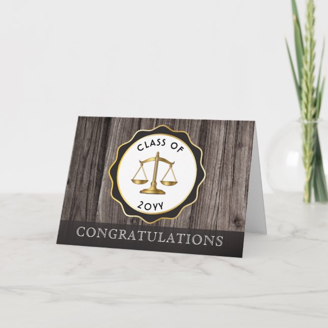Carte Rustic Wood Lawyer Graduation Félicitations (Devant)