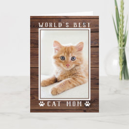 Carte Rustic World's Best Cat Maman's Day Photo