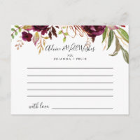 Carte Rustique Boho Colorée Floral Mariage Conseil